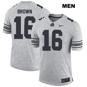 Men's NCAA Ohio State Buckeyes Cameron Brown #16 College Stitched Authentic Nike Gray Football Jersey IE20B25DV